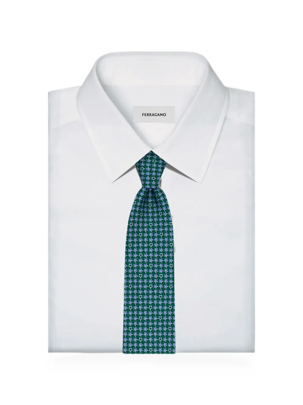 Ferragamo Zijden stropdas met schildpad-print Groen