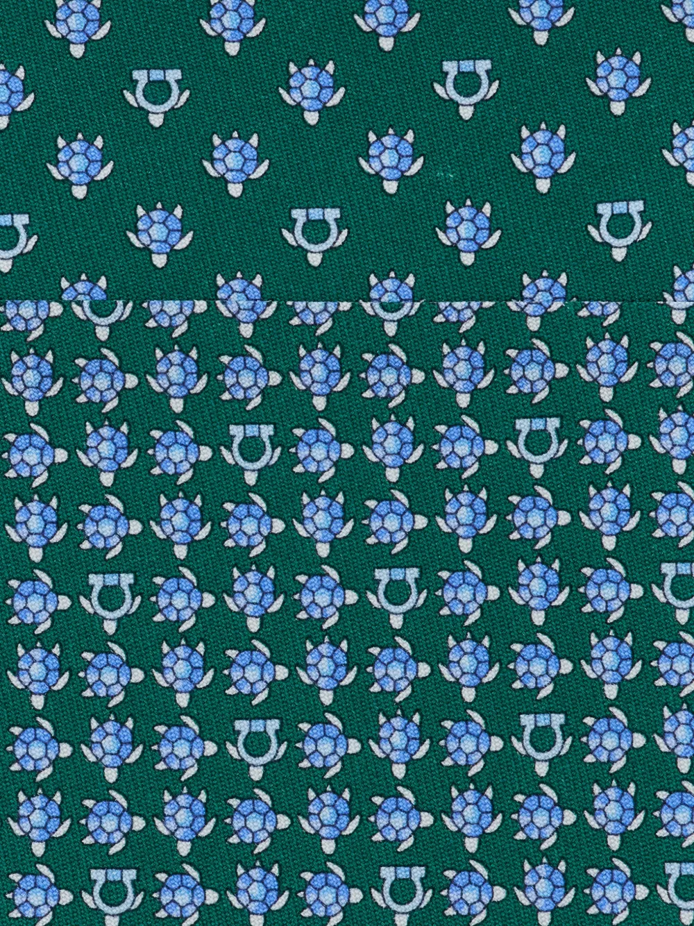 Ferragamo Zijden stropdas met schildpad-print Groen