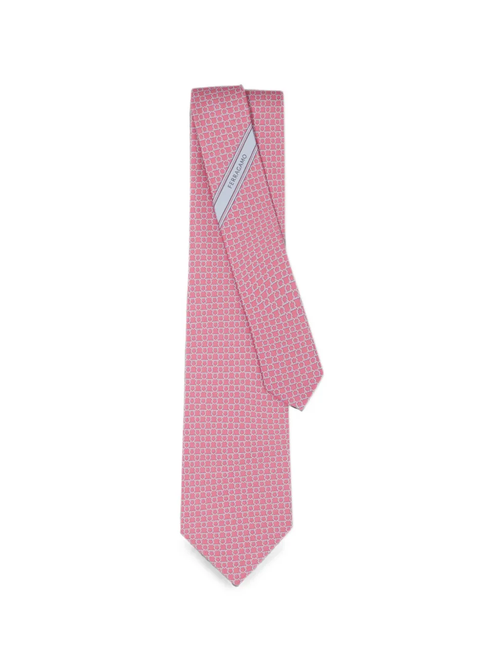 Ferragamo Zijden stropdas met schakelprint Roze