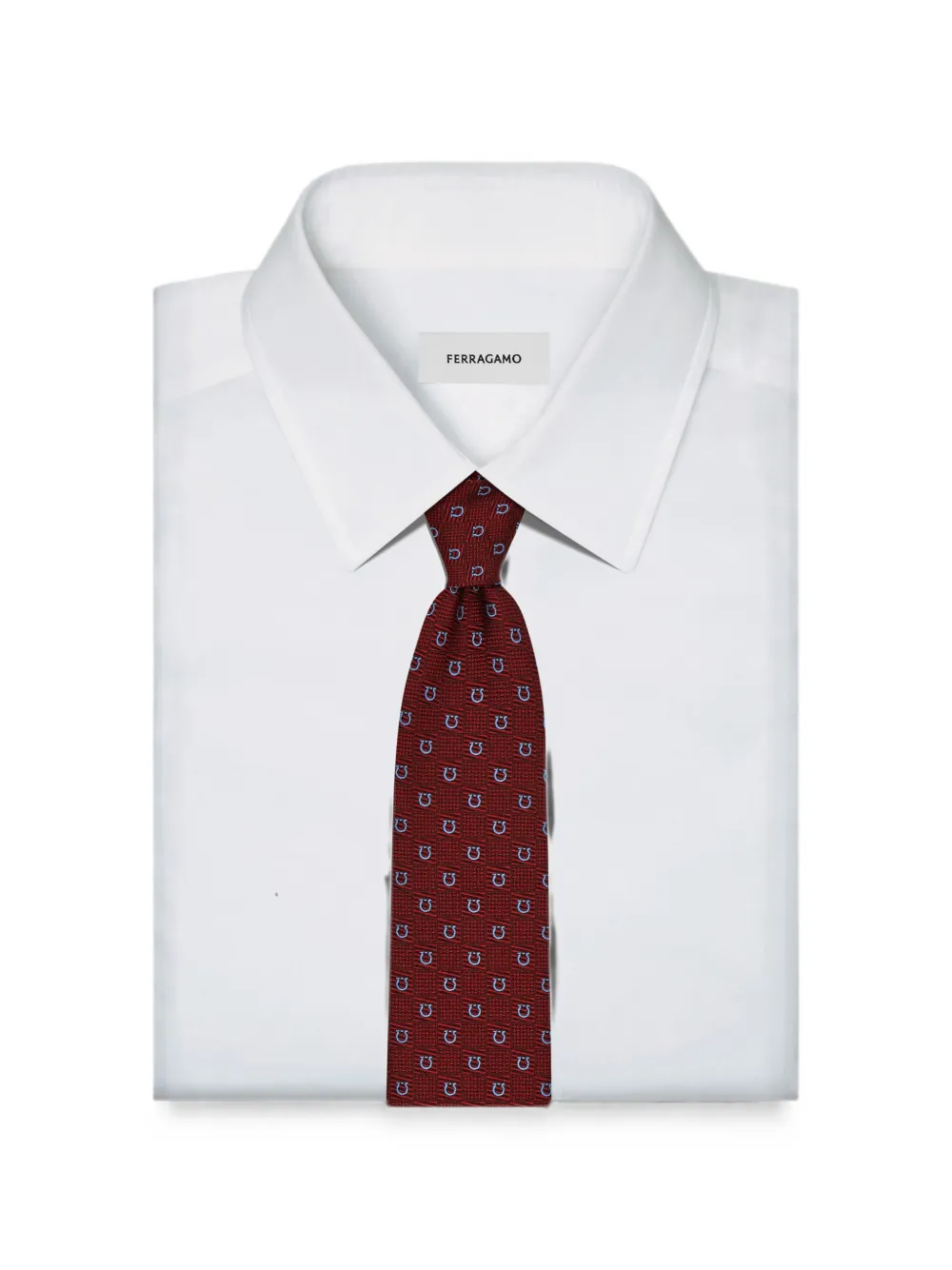 Ferragamo Stropdas met jacquard Rood