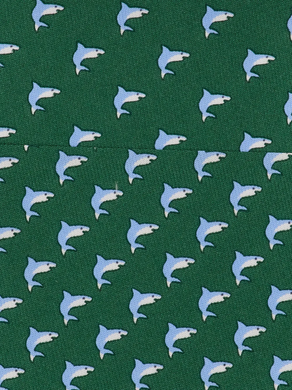 Ferragamo Zijden stropdas met haaien-print Groen