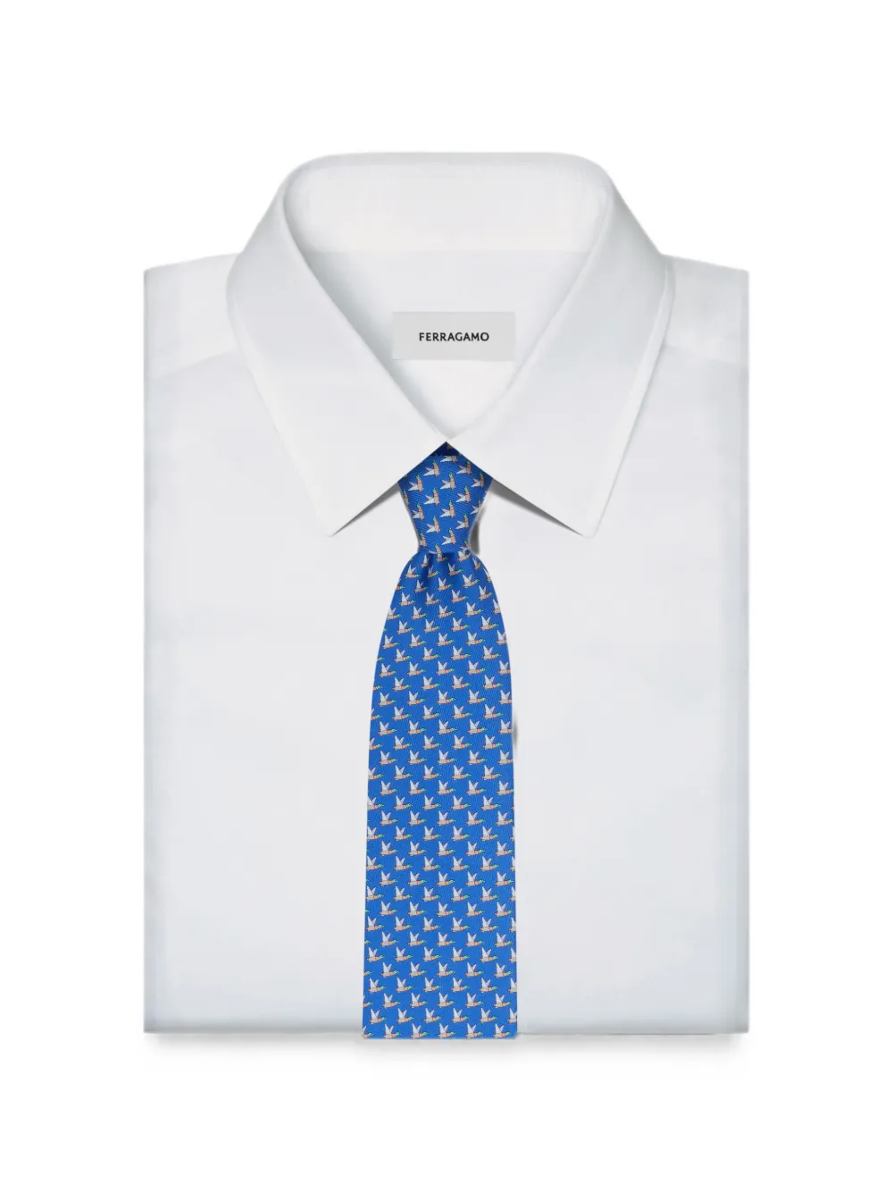 Ferragamo Zijden stropdas met print Blauw
