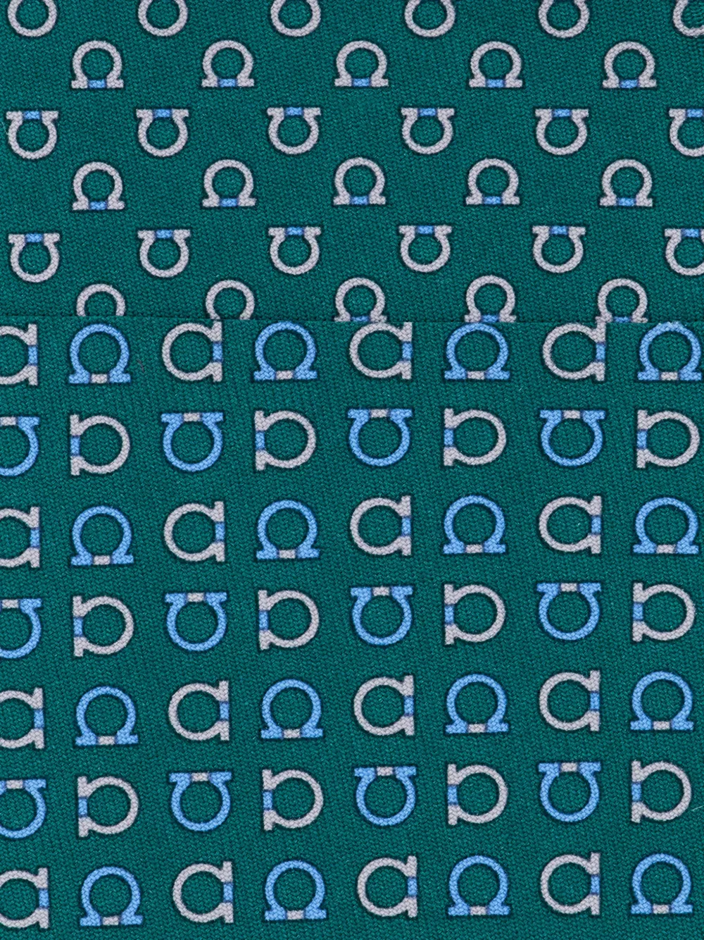 Ferragamo Zijden stropdas met Gancini-print Groen