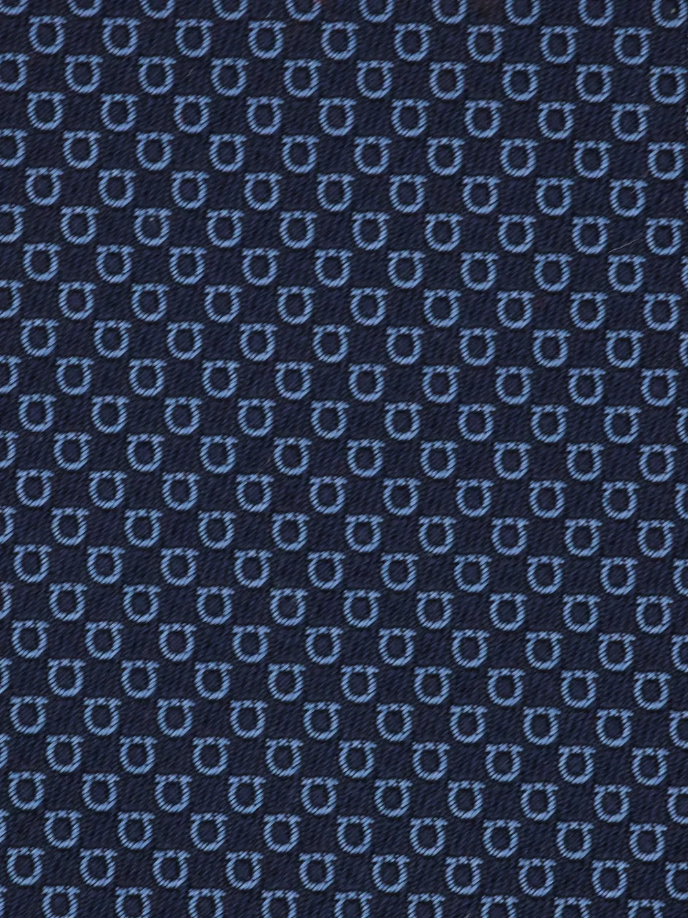 Ferragamo Zijden stropdas met Micro Gancini-print en jacquard Blauw