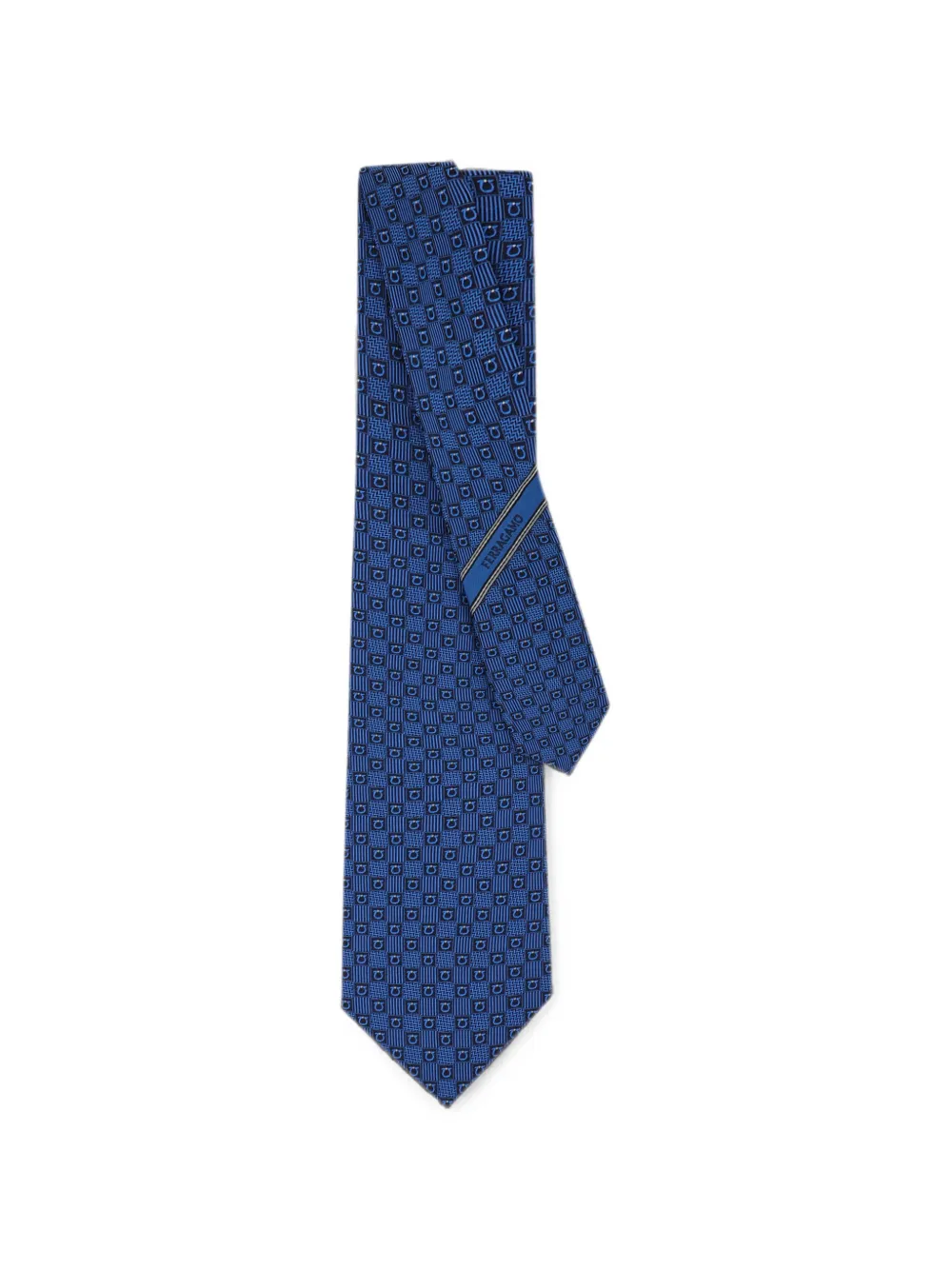 Ferragamo Stropdas met jacquard Blauw