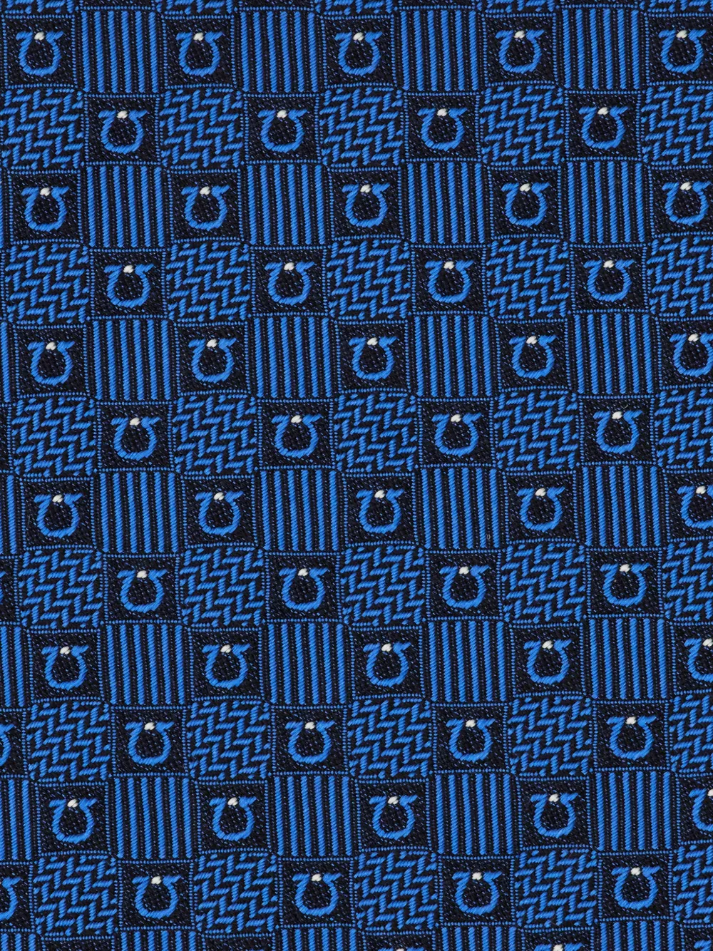 Ferragamo Stropdas met jacquard Blauw