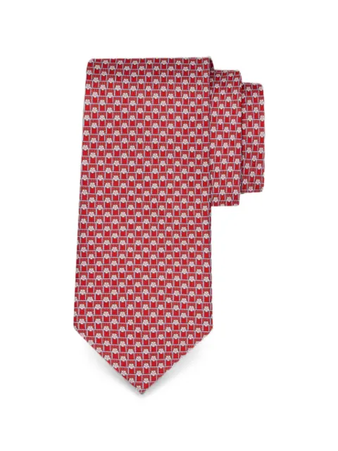Ferragamo Charlie-print silk tie