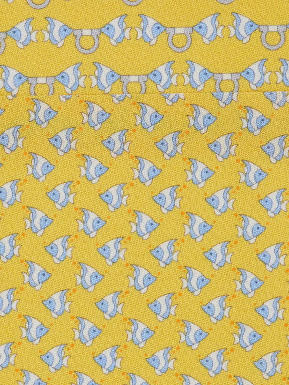 Ferragamo Zijden stropdas met Mini Fish-print Geel
