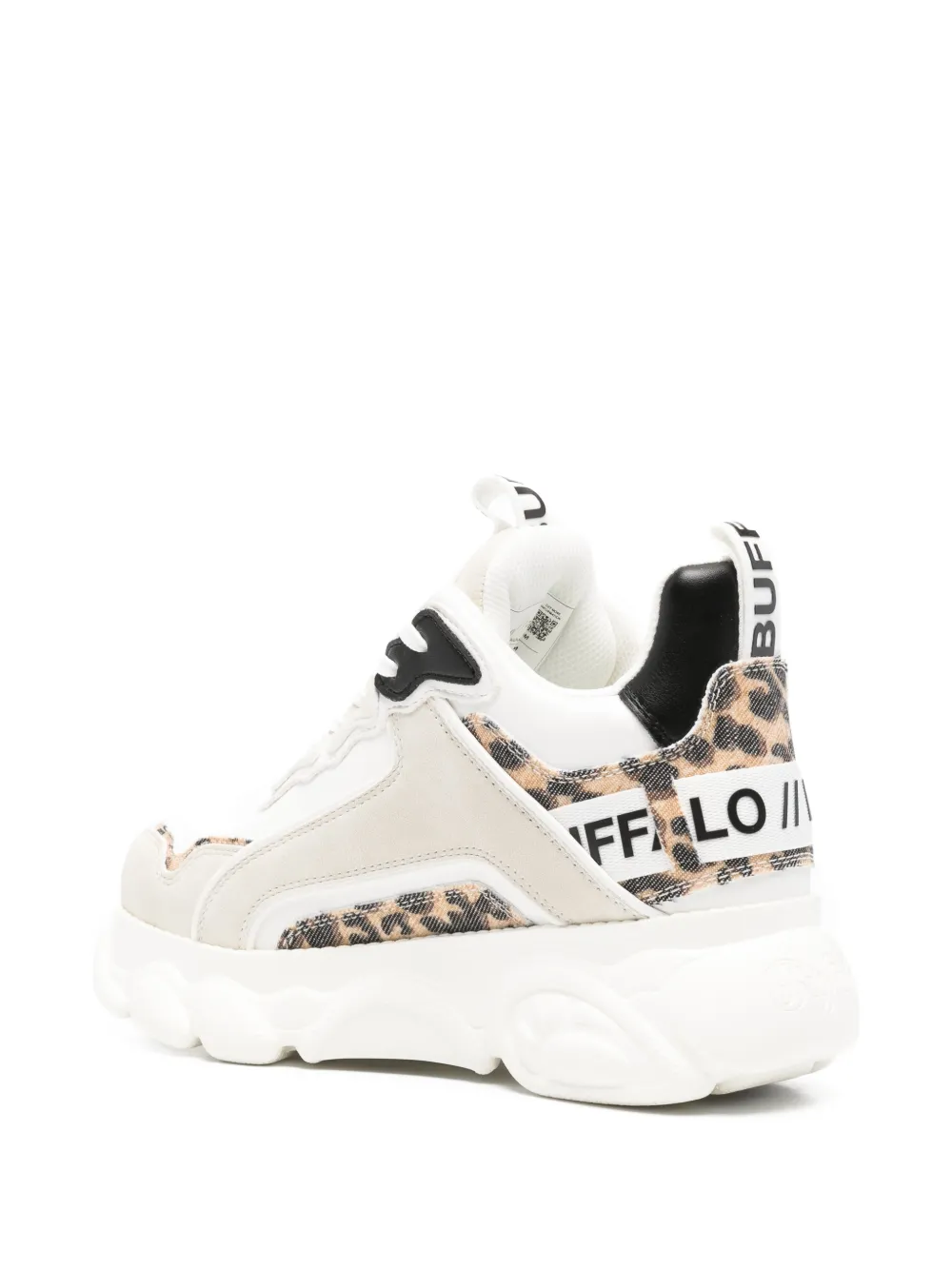 Buffalo CLD Chai sneakers met luipaardprint en vlakken Wit