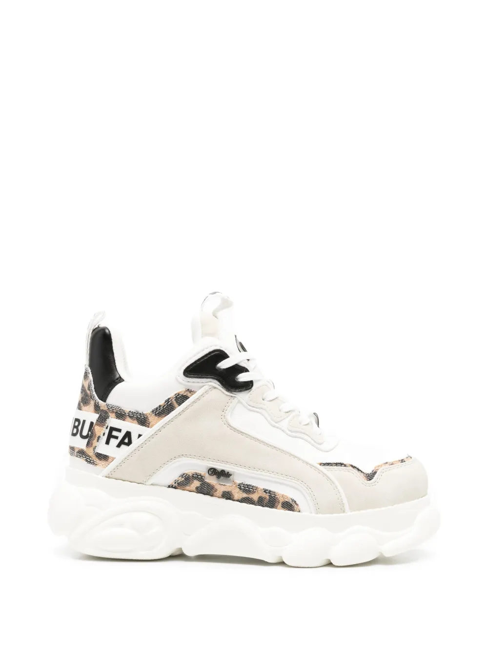 Buffalo CLD Chai leopard-print panelled sneakers - Bianco