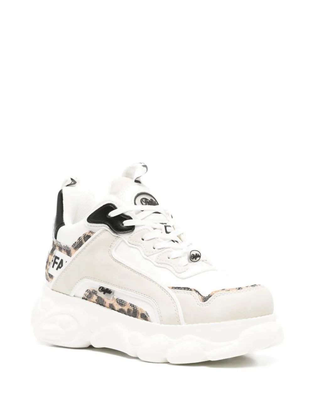 Buffalo CLD Chai sneakers met luipaardprint en vlakken Wit
