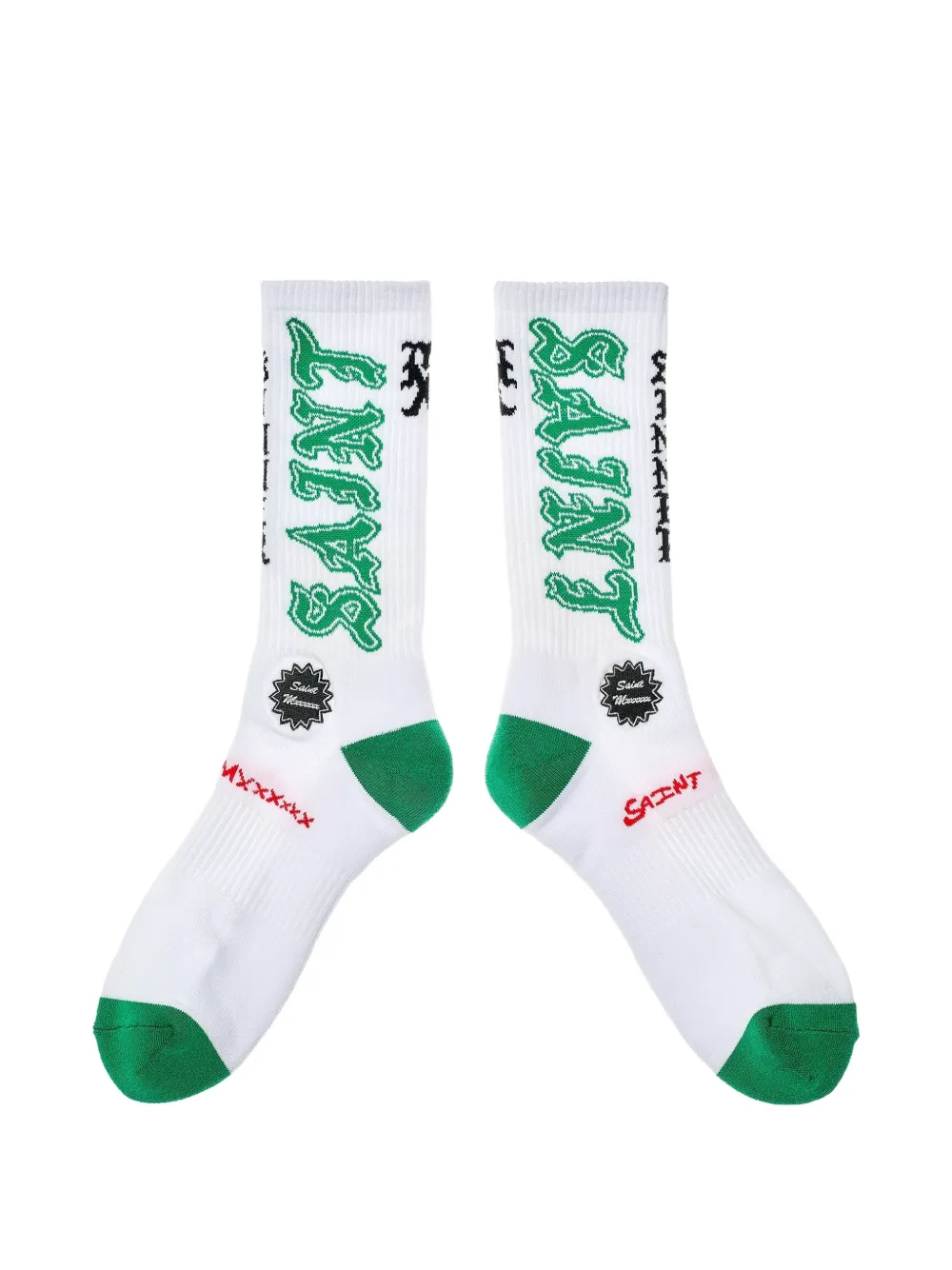 SAINT MXXXXXX logo-print intarsia-knit socks - Weiß