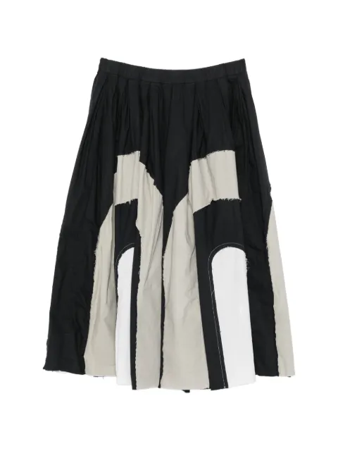 Casey Casey patchwork frayed-edge skirt
