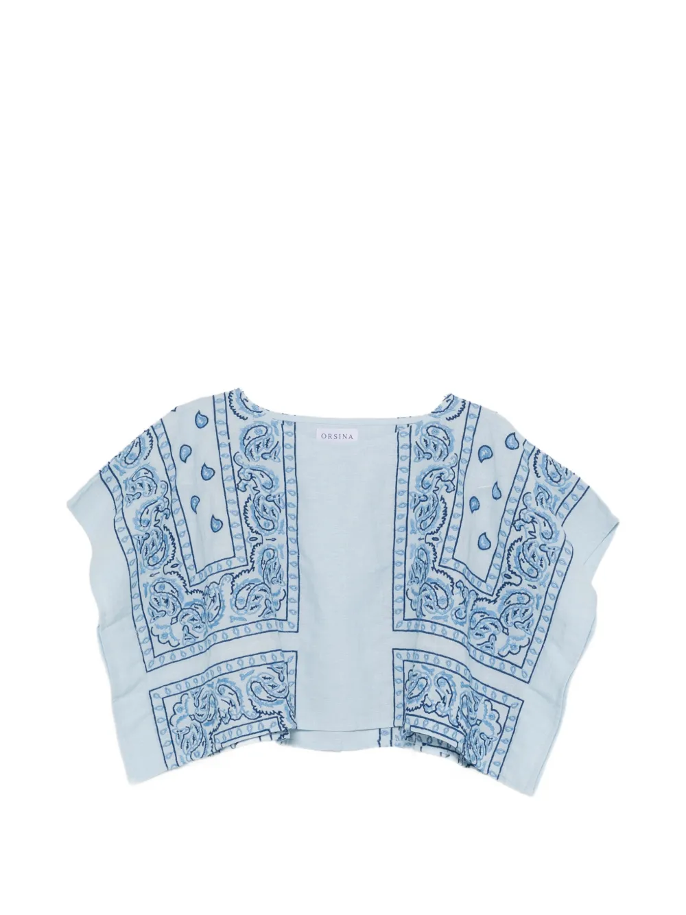 orsina bandana-print boxy-fit blouse - Blu
