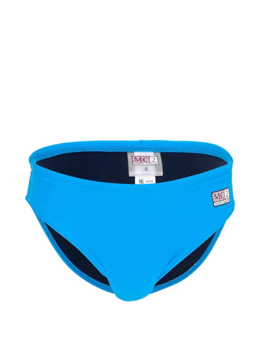 MC2 Saint Barth Kids logo-patch swim briefs - Blau