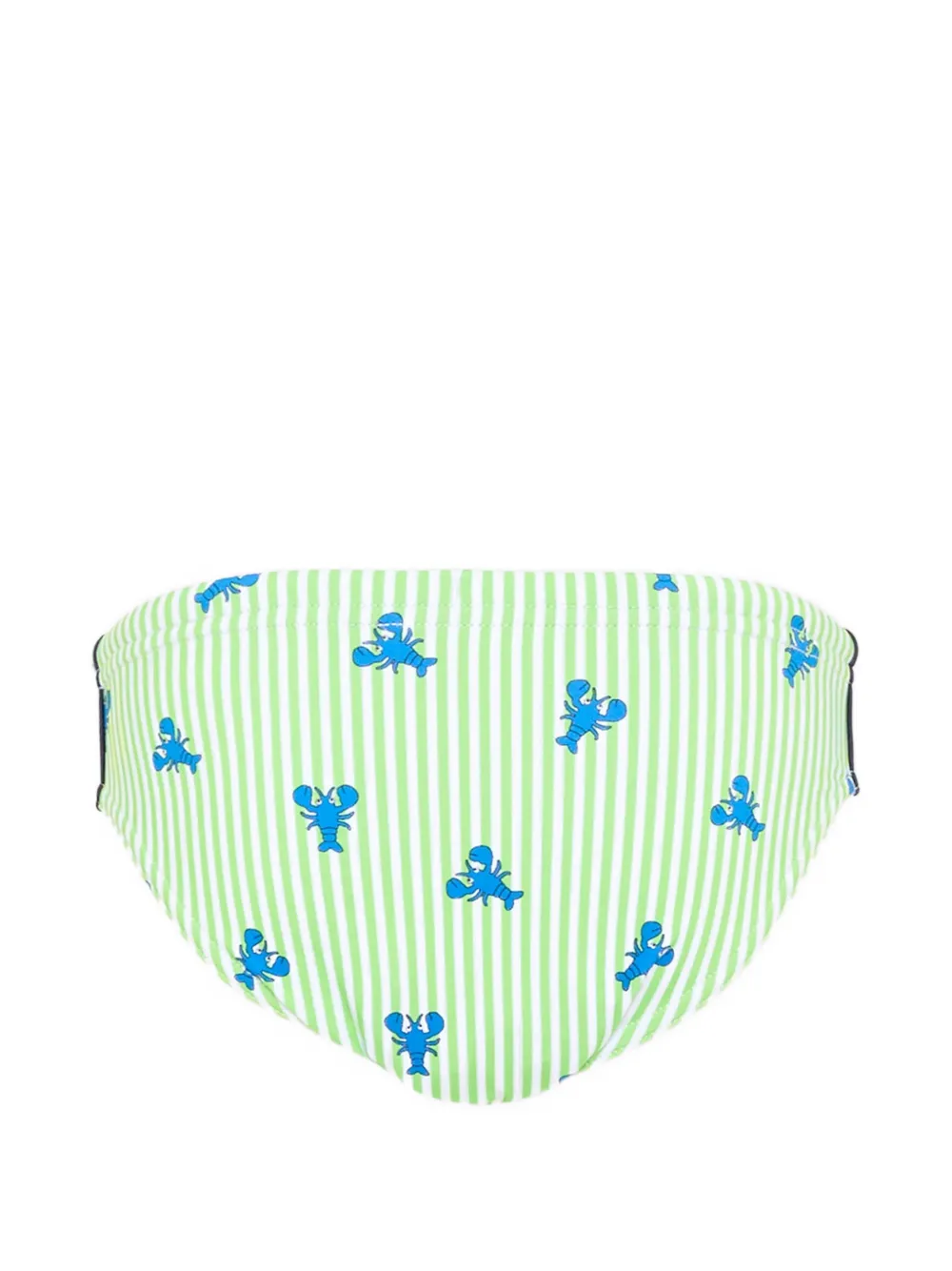 MC2 Saint Barth Kids Gestreepte zwembroek met kreeftprint - Groen
