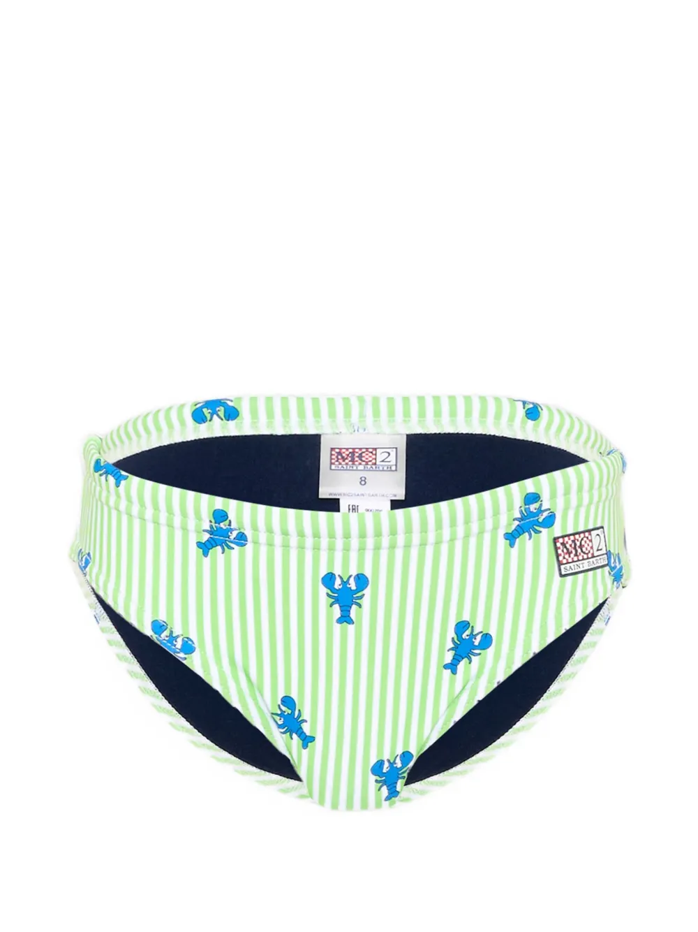MC2 Saint Barth Kids lobster-print striped swimming briefs - Grün