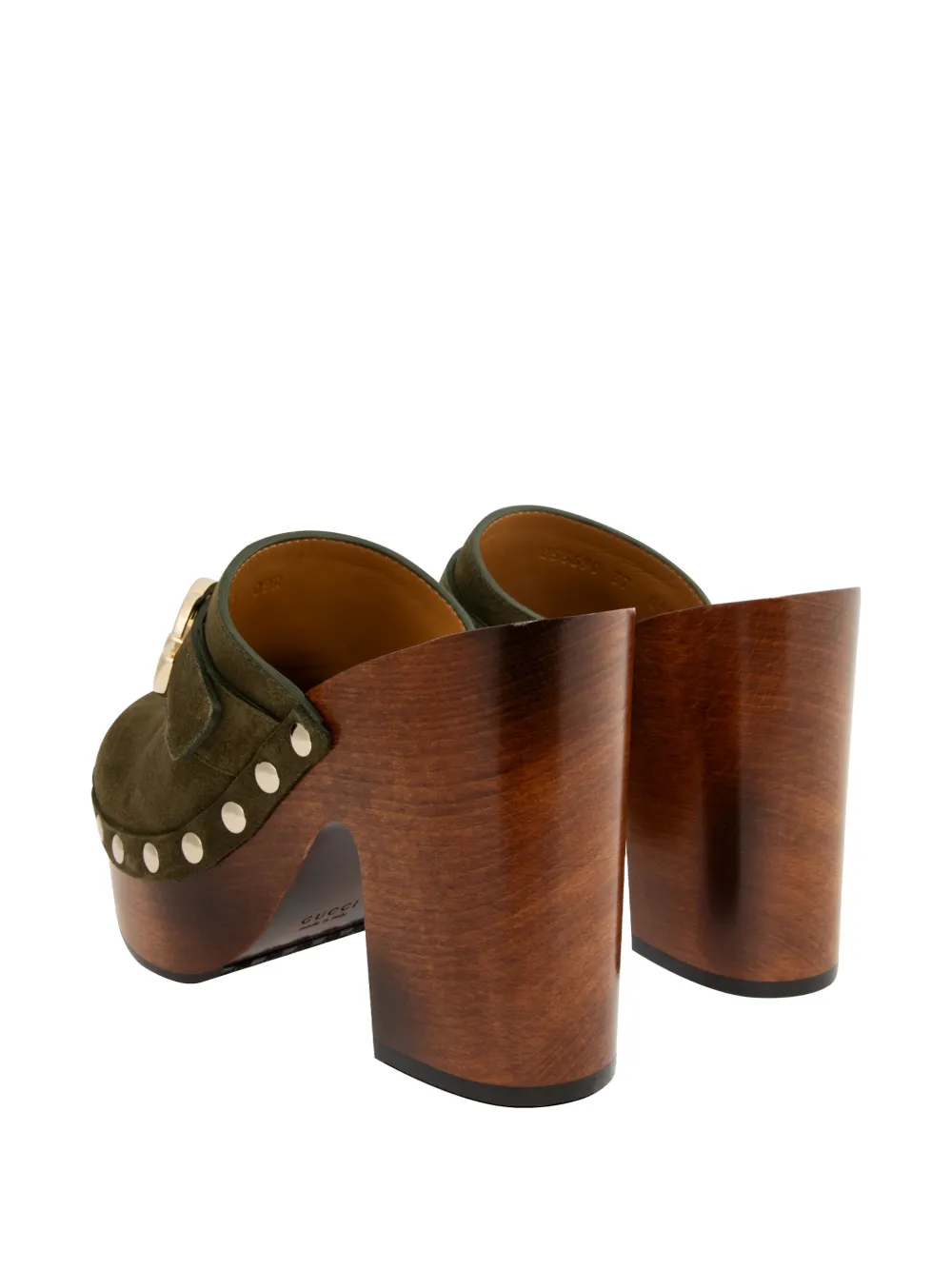 Gucci Muiltjes verfraaid met studs en GG logo Groen
