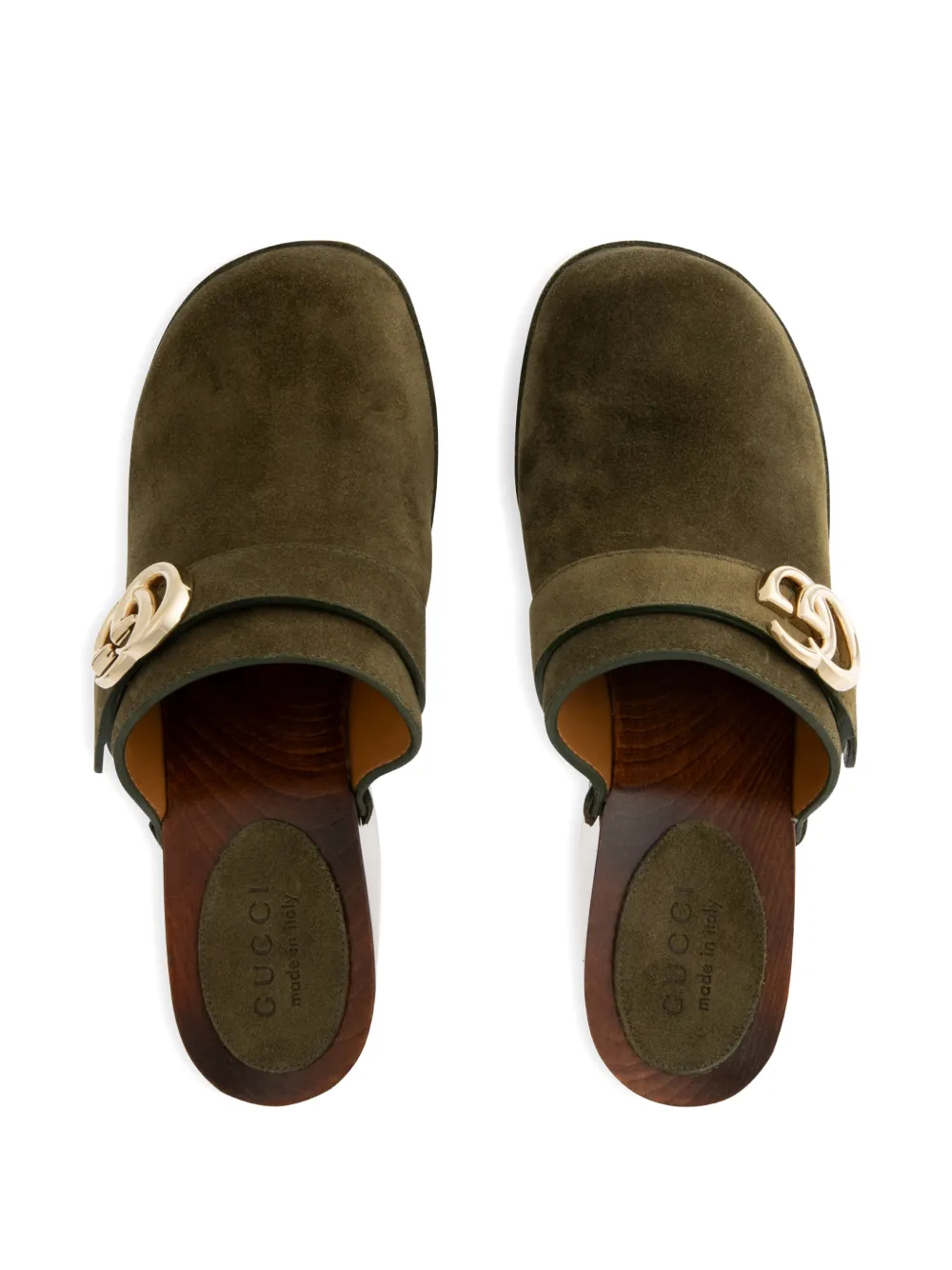 Gucci Muiltjes verfraaid met studs en GG logo Groen