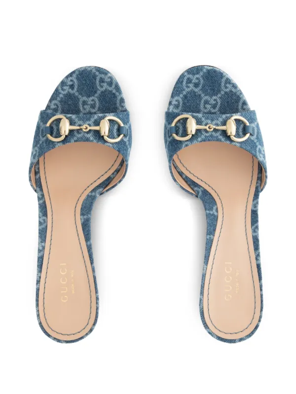 Gucci ホースビット モノグラム サンダル | ブルー | FARFETCH JP