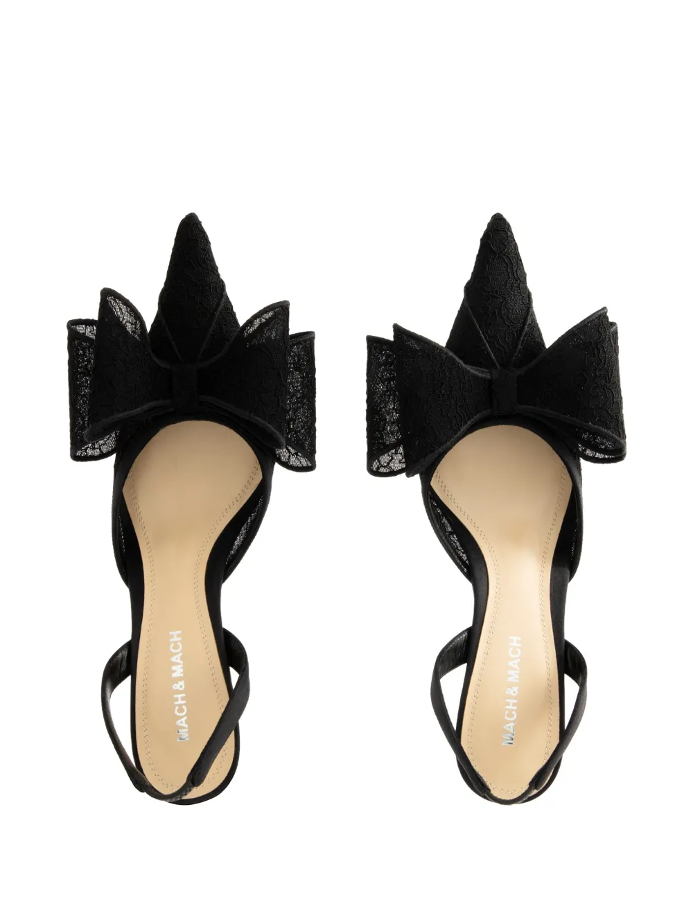 MACH & MACH Le Cadeau slingback pumps Zwart