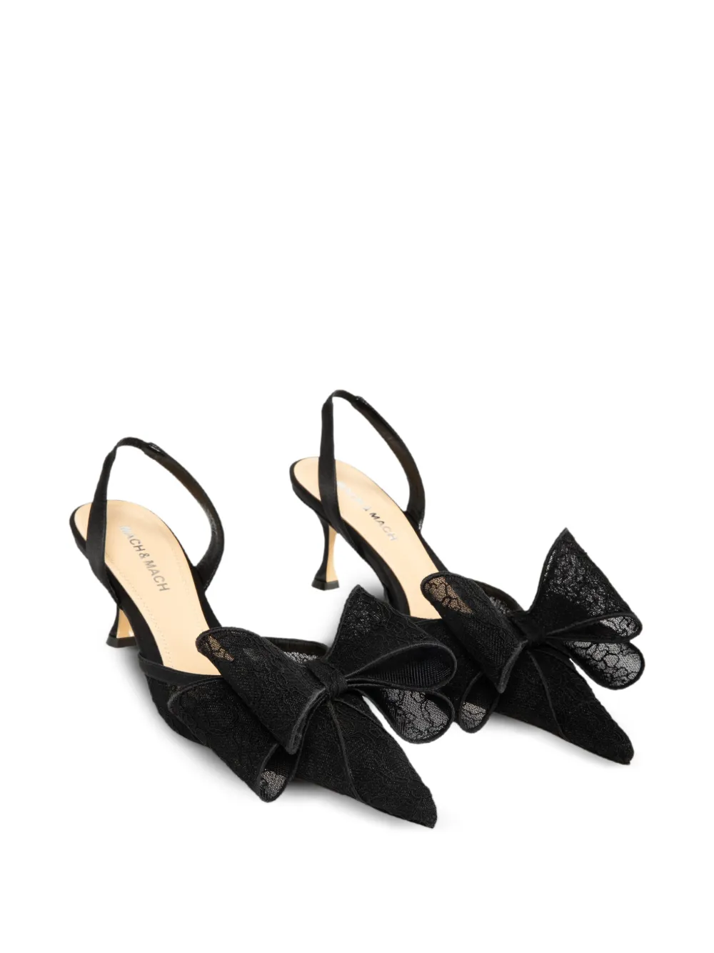 MACH & MACH Le Cadeau slingback pumps Zwart