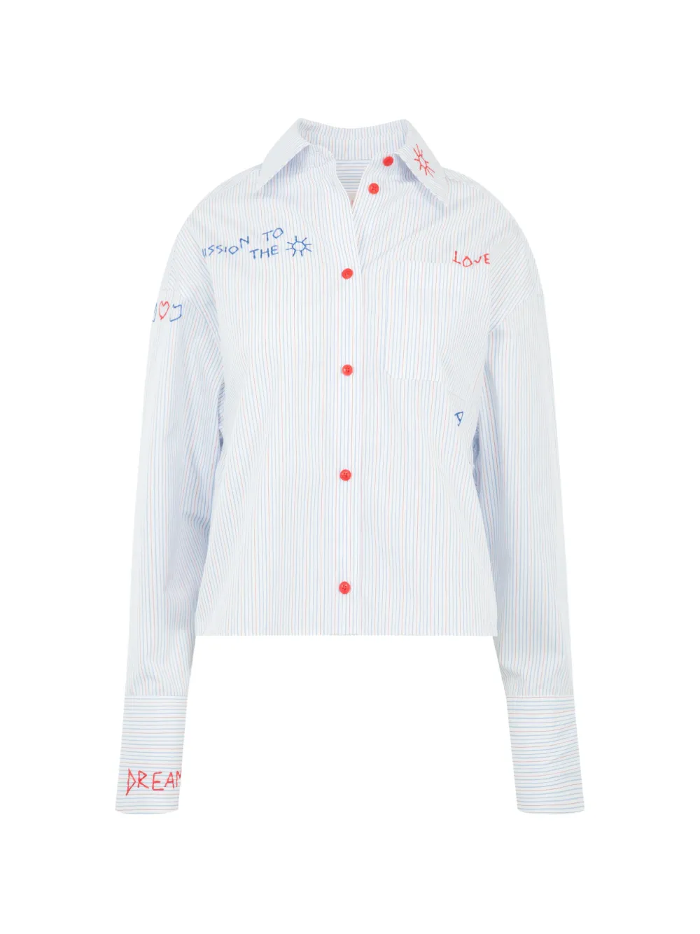Mira Mikati embroidered striped shirt - Blu