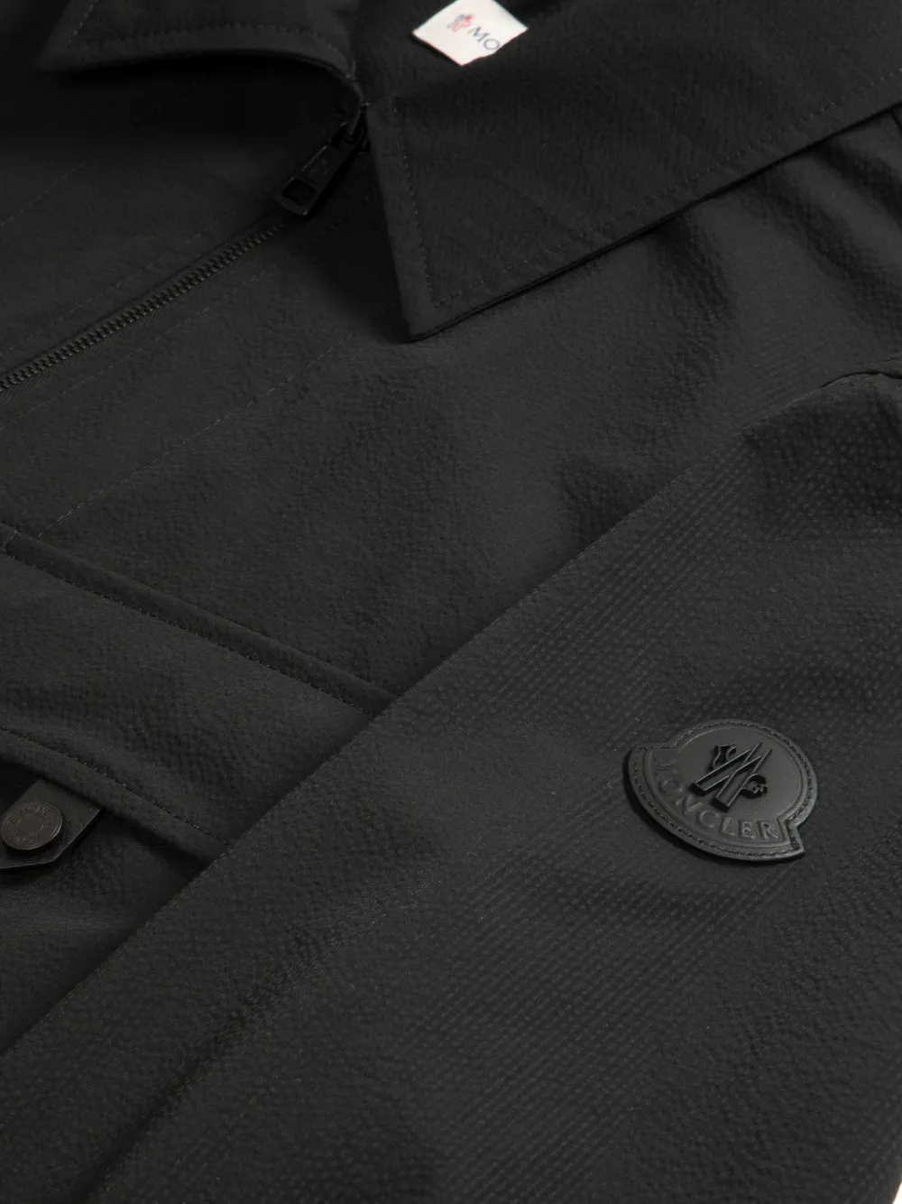 Moncler Shirtjack met logopatch en rits Zwart