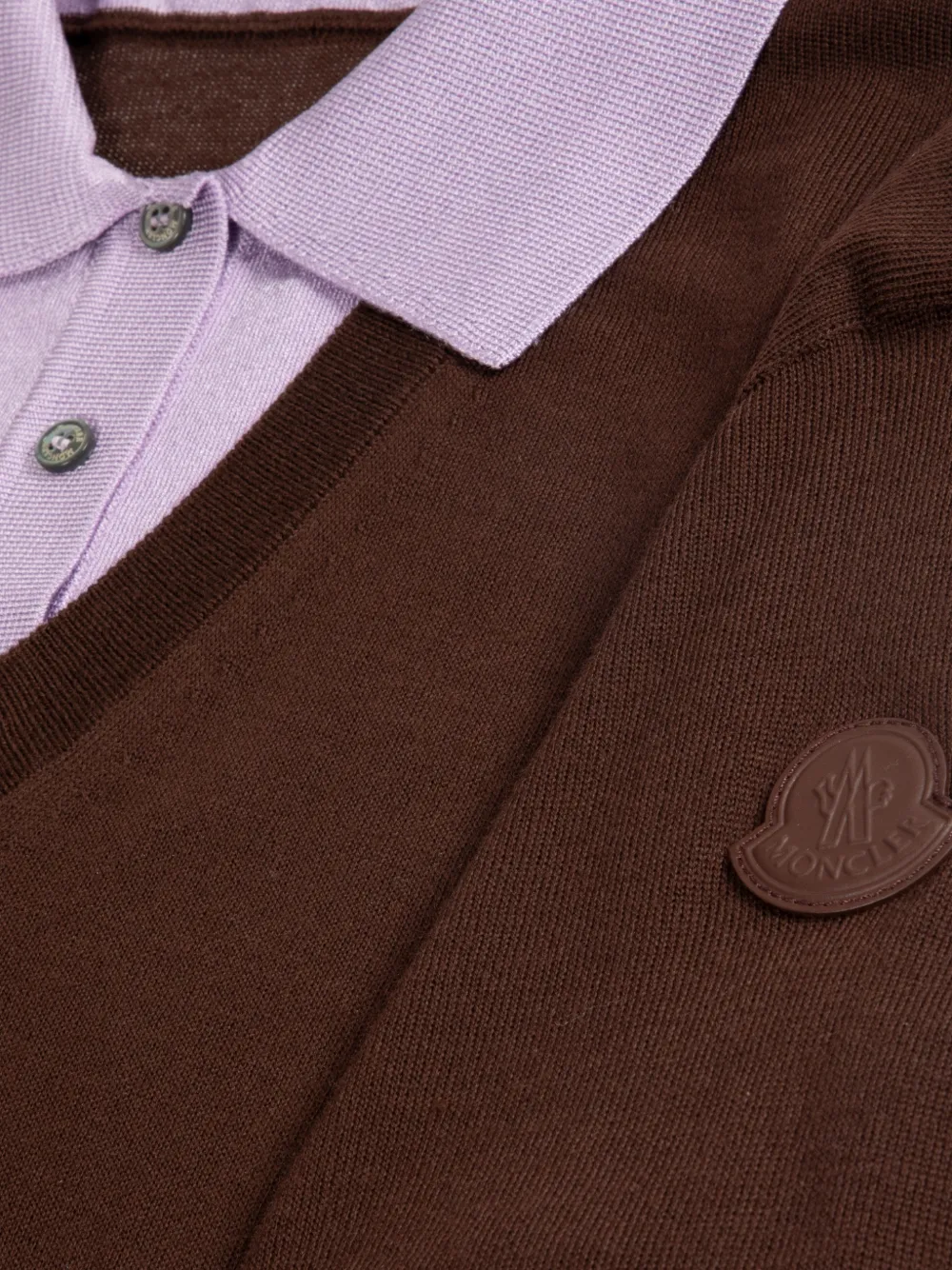 Moncler Trui met gelaagd effect en korte mouwen Bruin