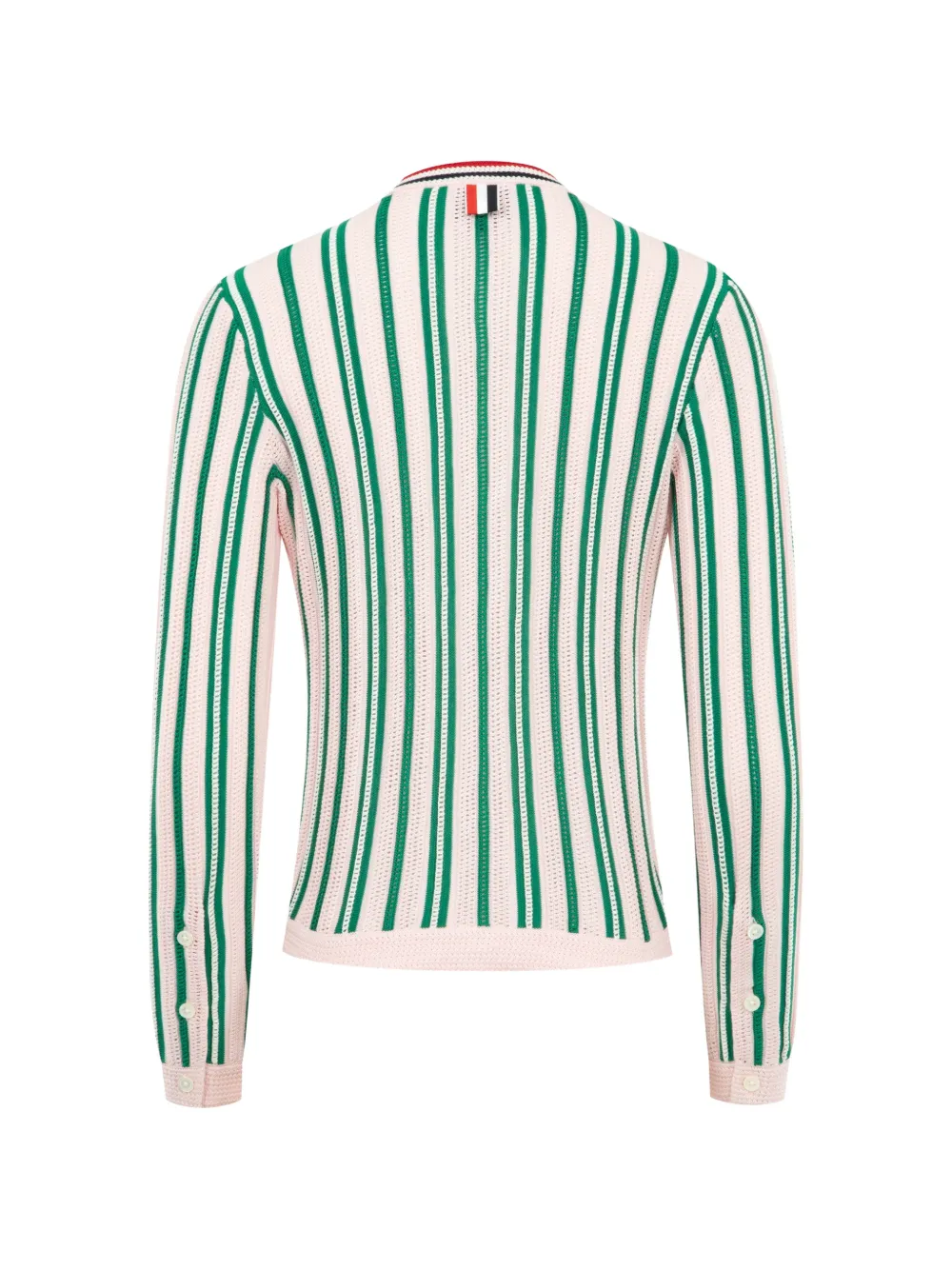 Thom Browne Gestreept vest met gehaakt stiksel Roze