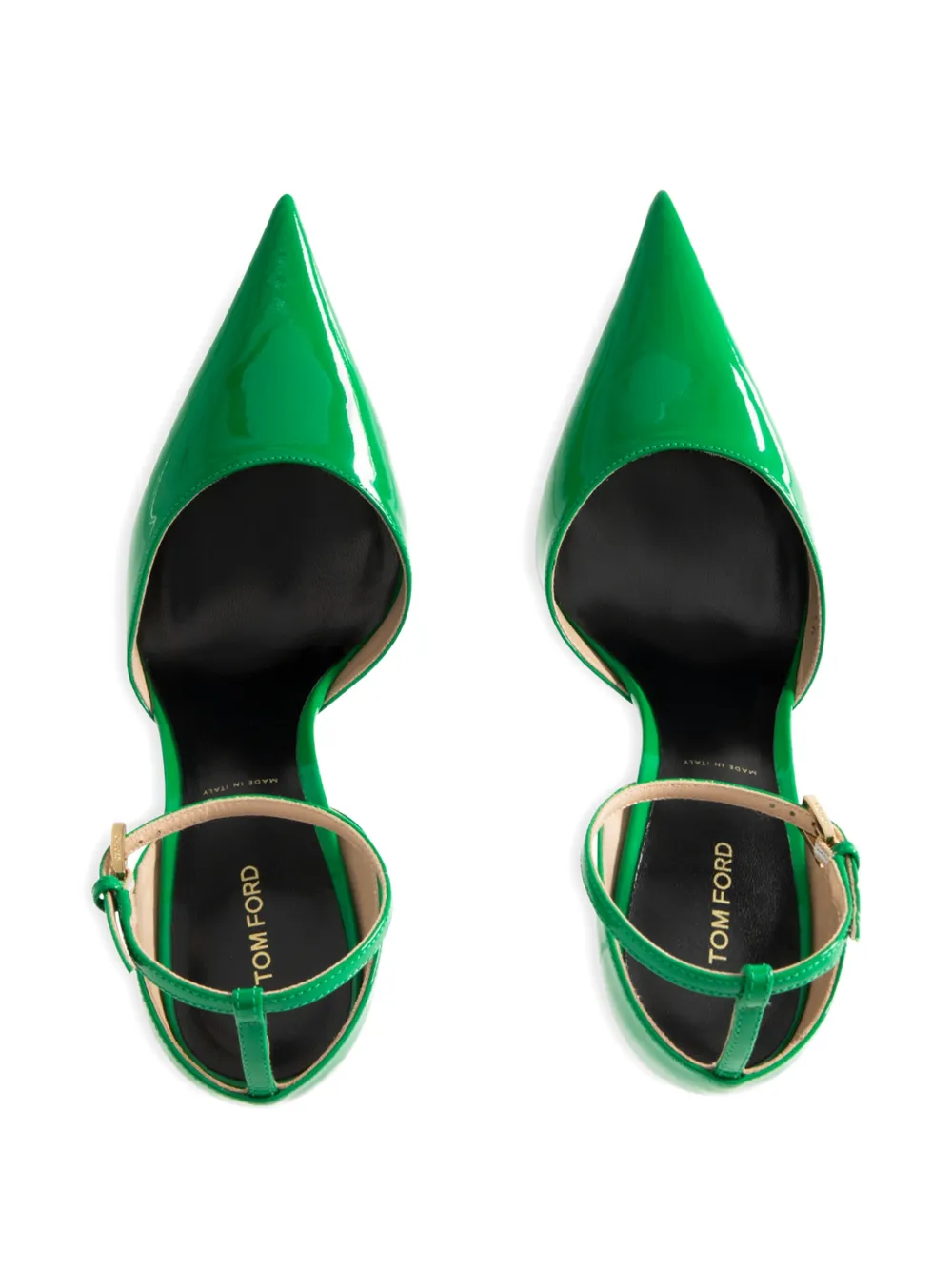 TOM FORD Vertigo patent-leather ankle-strap pumps Groen