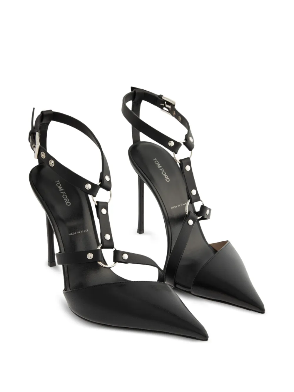 TOM FORD Bound stud-embellished leather pumps Zwart
