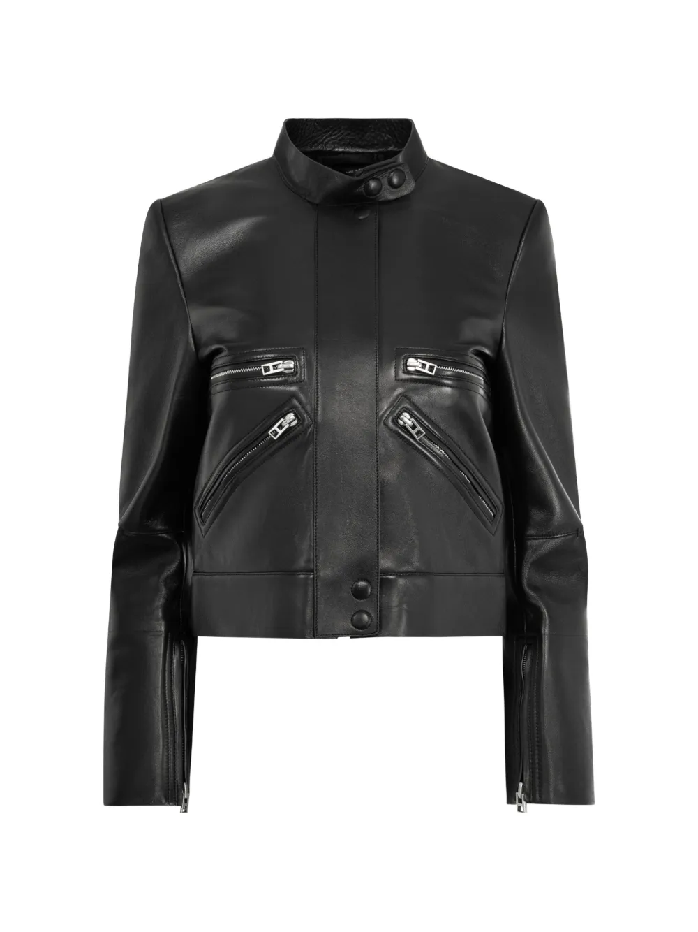 TOM FORD nappa leather racer jacket - Nero