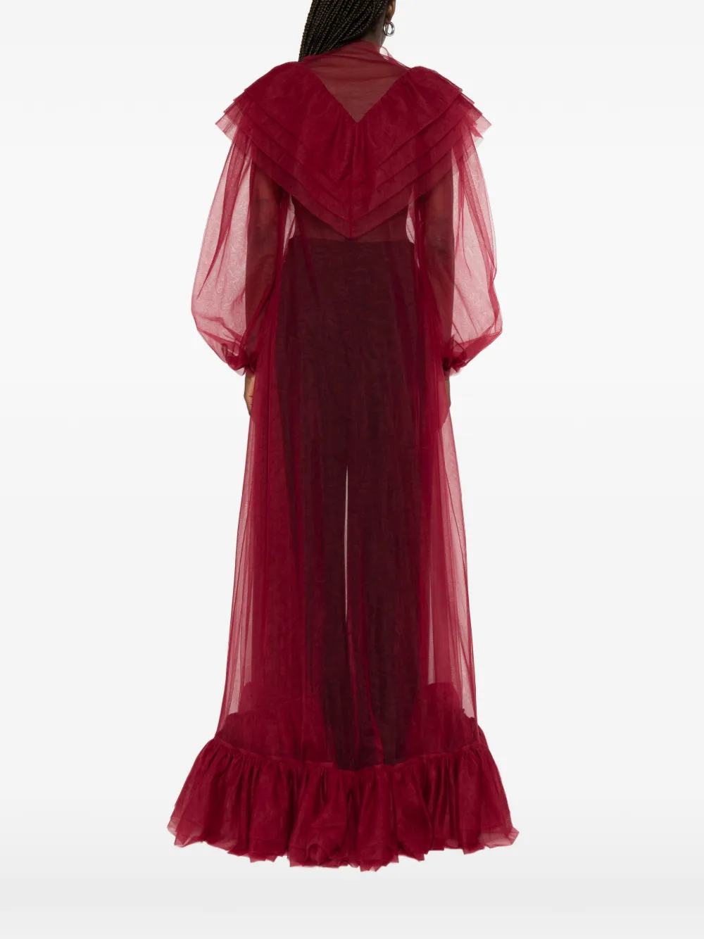 DUNESI Camilla blouse met ruches Rood