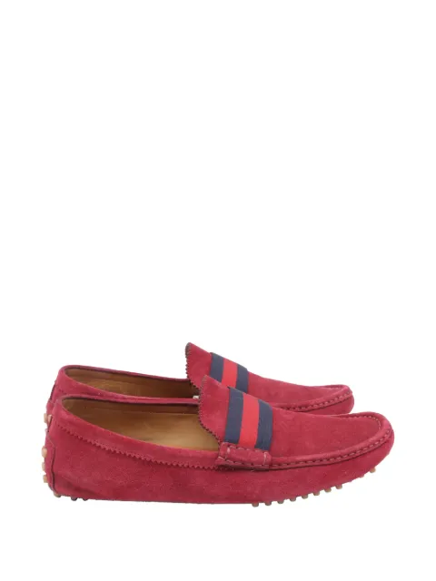 Gucci Pre-Owned Web Accent suede loafers