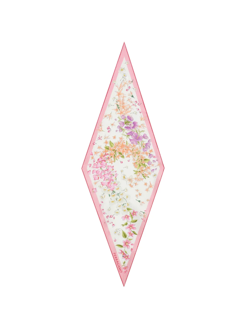 Ferragamo Spring-print diamond scarf - Bianco