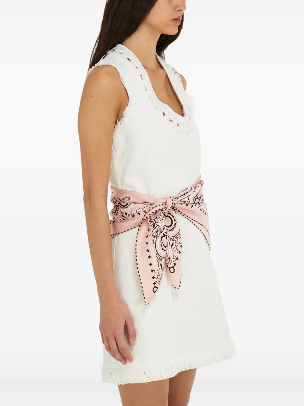 Ferragamo Zijden sjaal met paisley-print Roze