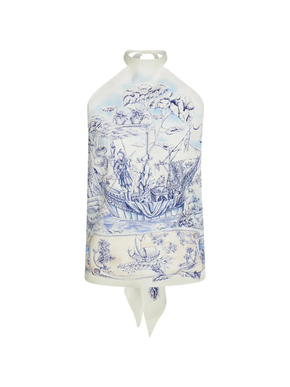 Ferragamo Top stile foulard con stampa Voyage - Toni neutri