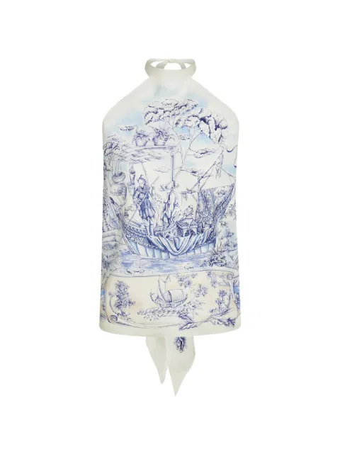 Ferragamo Voyage-print foulard top