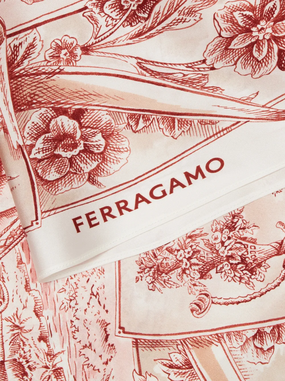 Ferragamo Foulard top met Voyage-print Wit