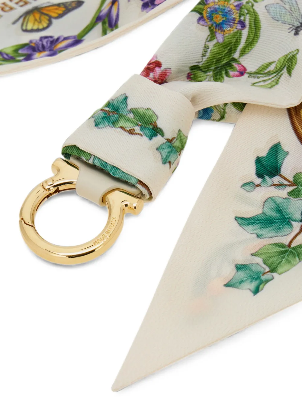 Ferragamo Zijden sleutelhanger Beige