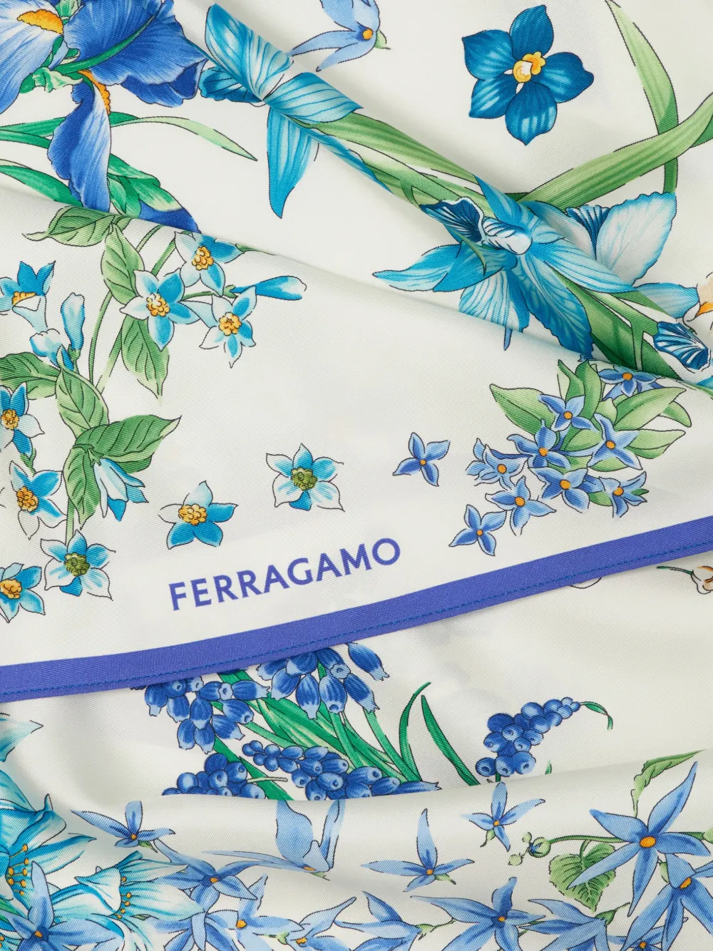 Ferragamo Foulard top met lente-print Wit