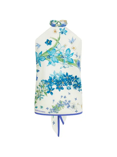 Ferragamo Spring-print foulard top
