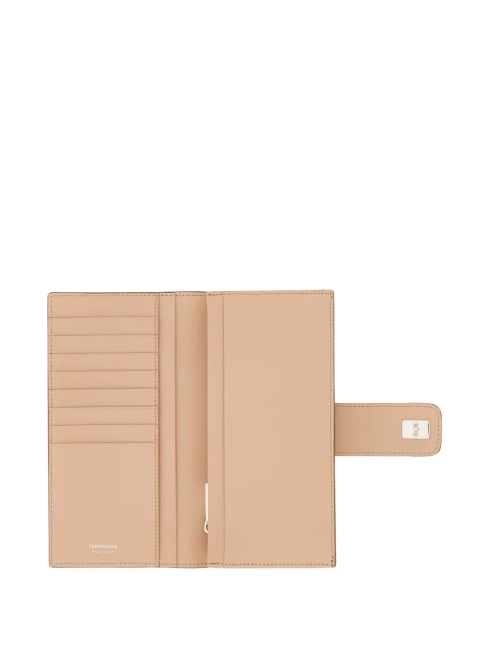 Ferragamo Leren portemonnee met Gancini-plakkaat Beige