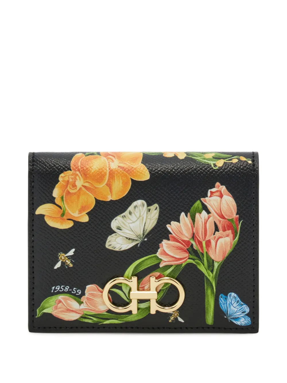 Ferragamo Gancini compact wallet - Schwarz