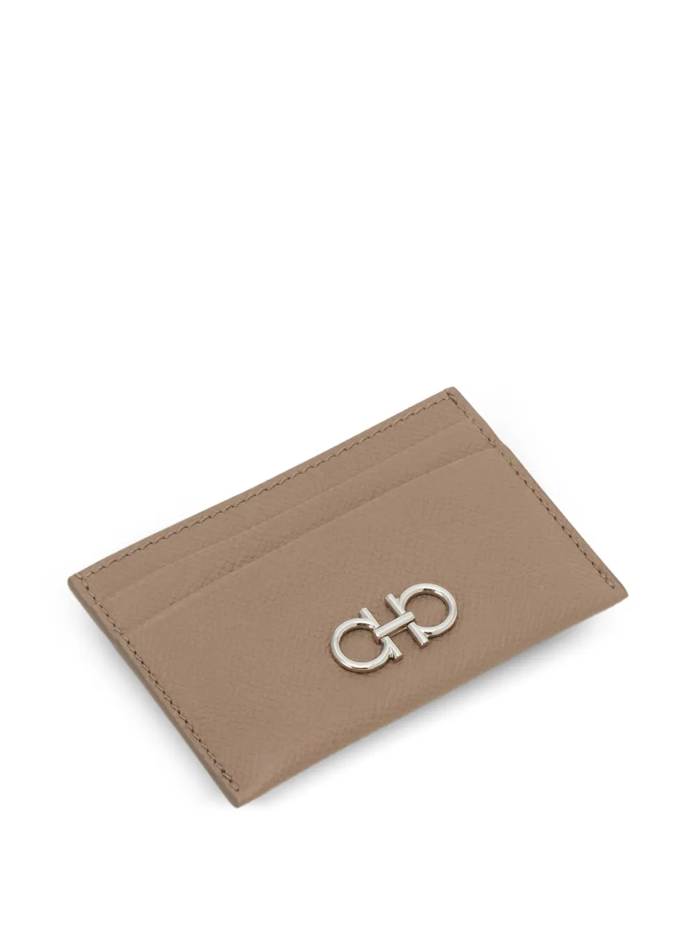 Ferragamo Gancini pasjeshouder van gehamerd leer Beige