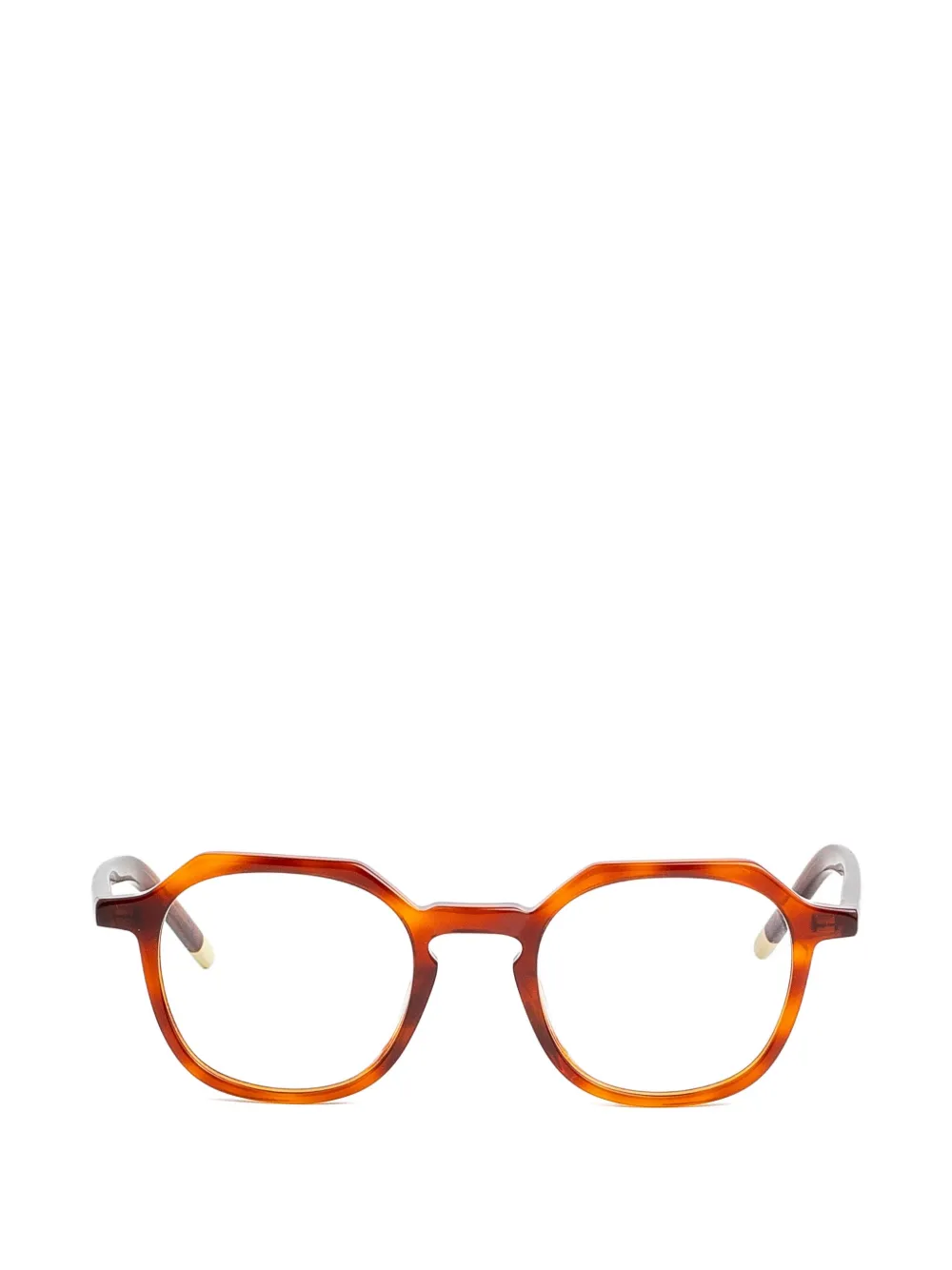 Kaleos geometric-frame glasses - Braun