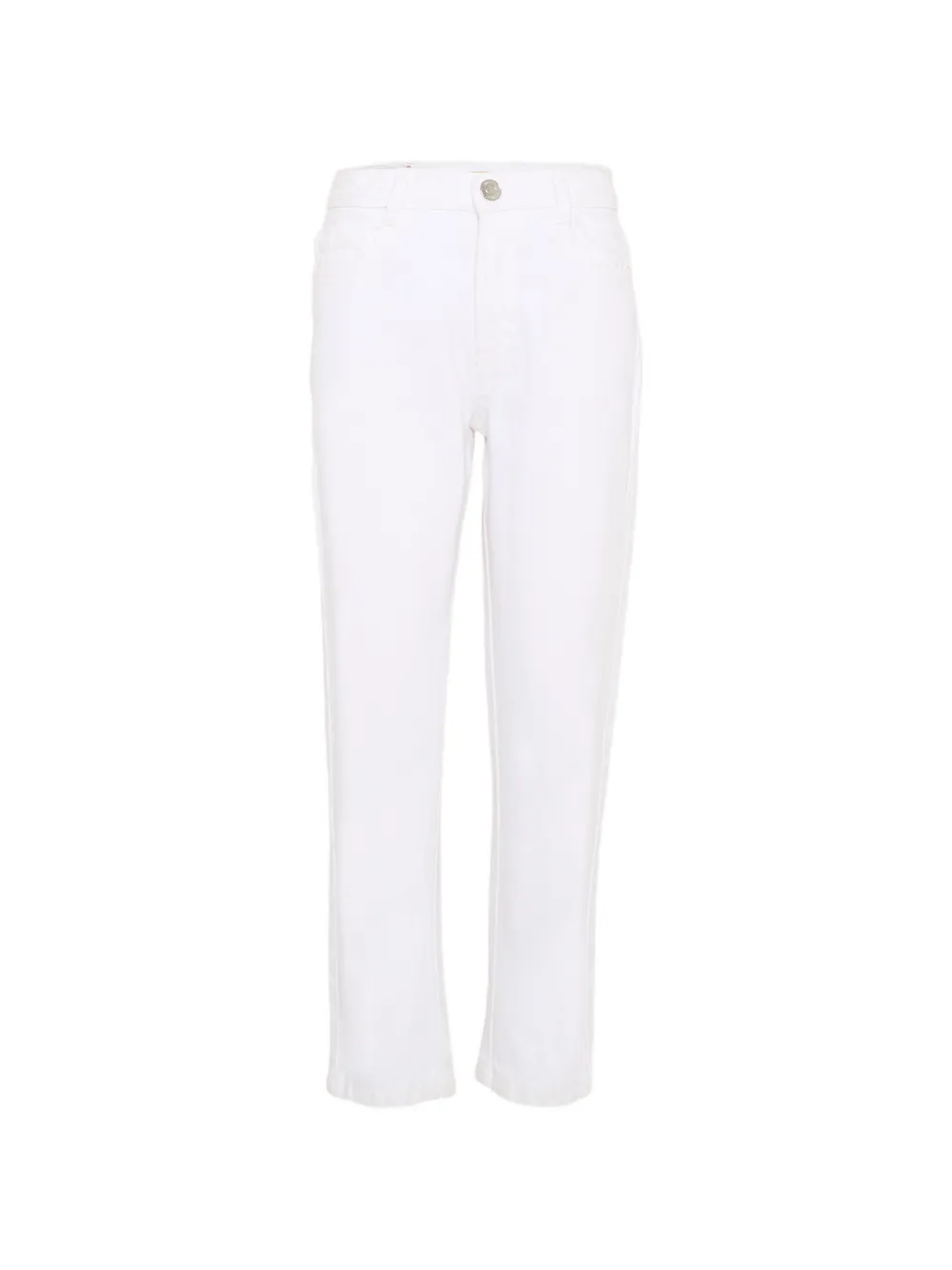 TRUSSARDI JUNIOR logo-patch straight-leg trousers - Bianco