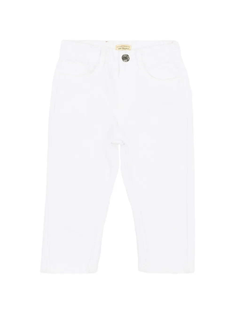 TRUSSARDI JUNIOR logo-patch cotton jeans - Weiß
