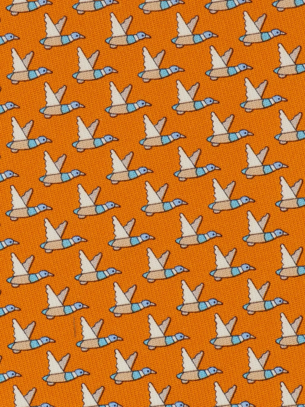 Ferragamo Zijden stropdas met eenden-print Oranje